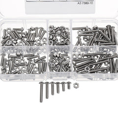 M3SH2 M3 Stainless Steel Hex Socket Button Head Cap Screw Bolts Nuts Assortment 240pcs