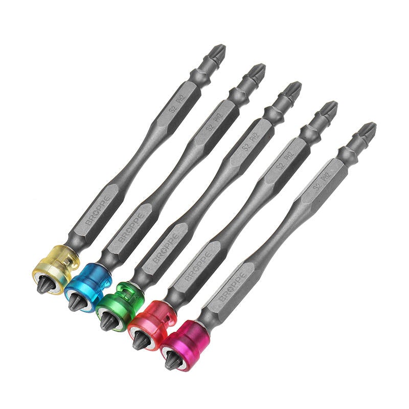 10pcs 100mm Magnetic PH2 Screwdriver Bit ABS Ring 1/4 Inch Hex Shank Drywall Screwdriver