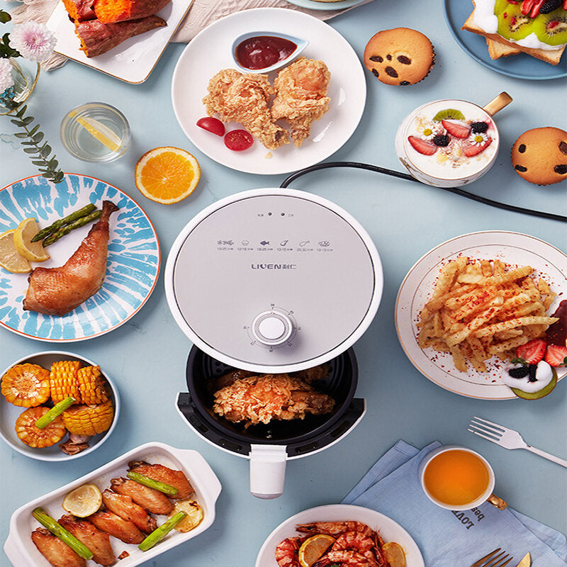 Air Fryer 900W 1.5L Oil Free Electric Air Oven Cooker Mechanical Knob Easy Operation Design
