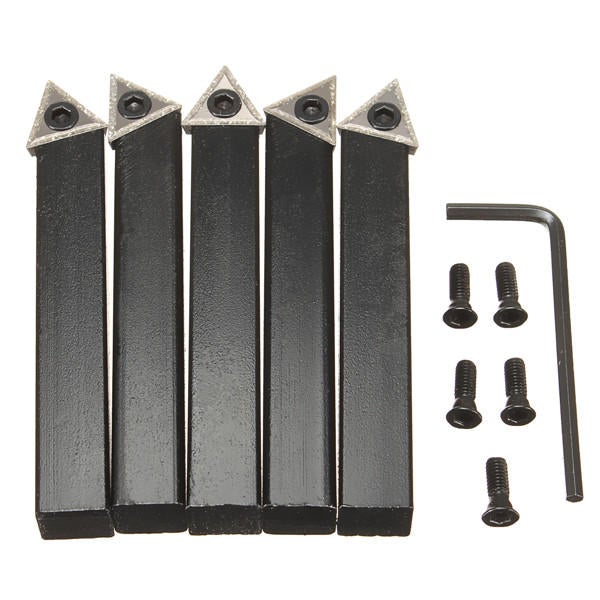5pcs 1/2 Inch Shank Indexable Lathe Set Turning Tool Holder For TCMT16T3 Carbide Insert