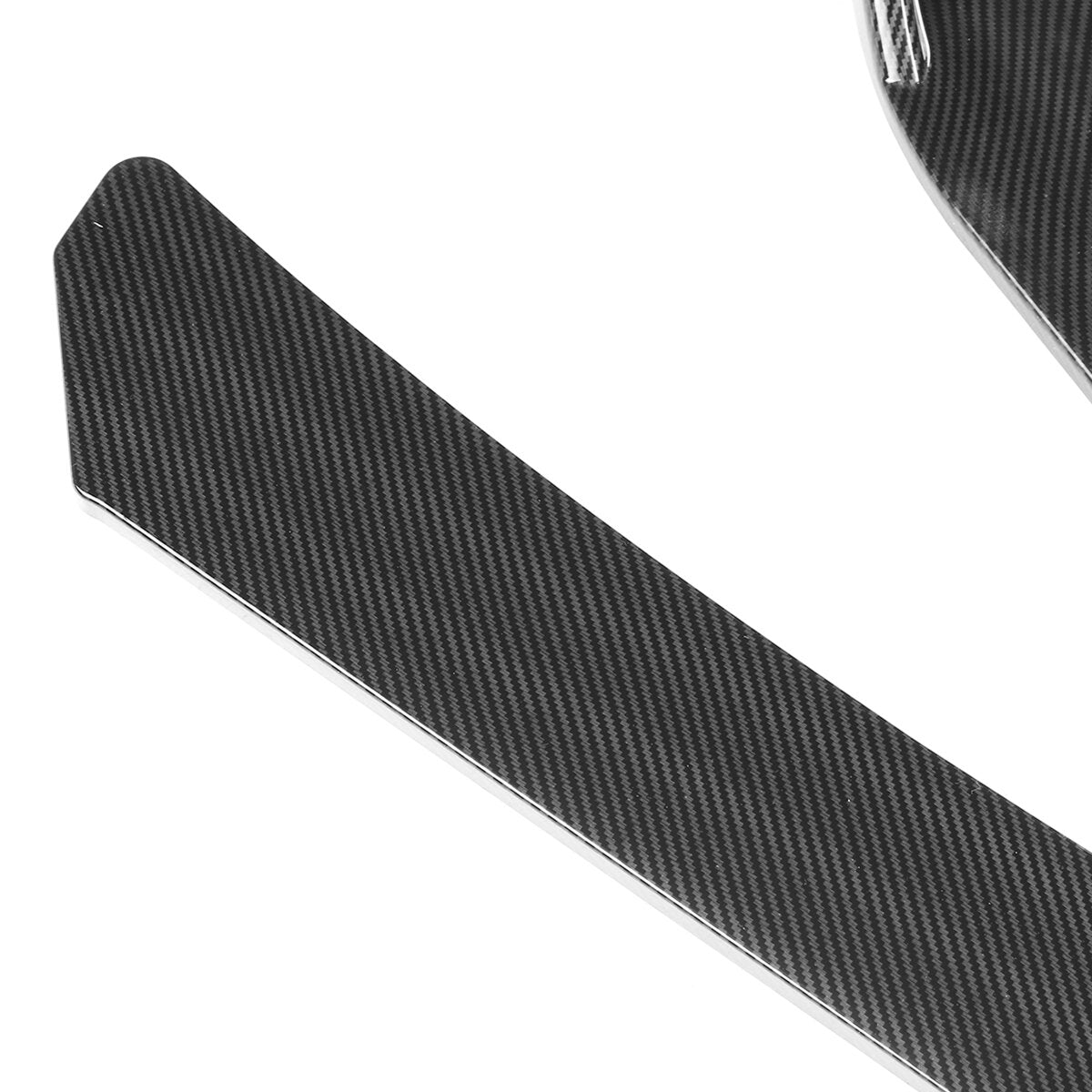 4pcs Carbon Fiber Look Spoilers Front Lip Chin Bumper Body Kits For Car Universal