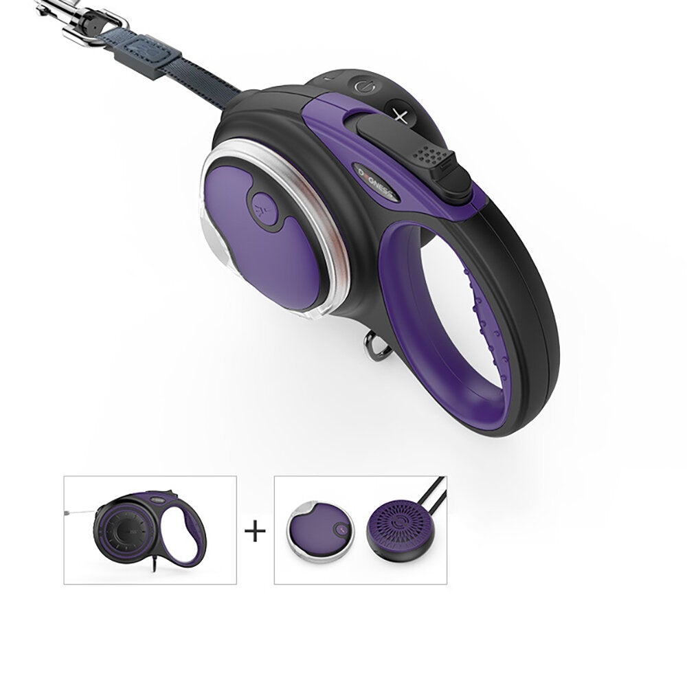 Reflective Retractable Dog Leash, One Button Brake & Lock Anti-Slip Handle, Strong Nylon Ribbon Tape for Small Medium Large Dogs