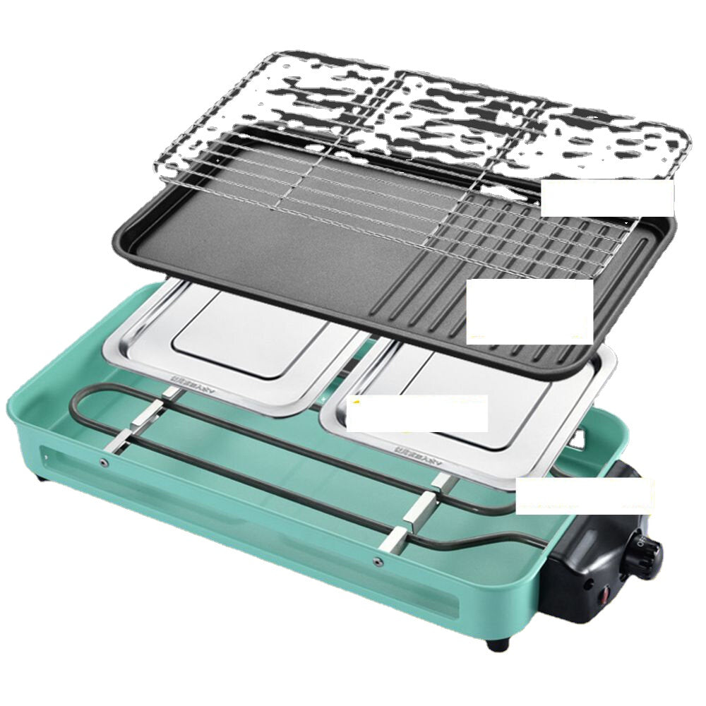 Portable Electric BBQ Grill Teppanyaki Smokeless Barbeque Hot Pan Plate Table