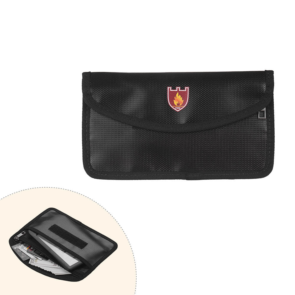 Fireproof Shielding Bag Signal Screening Bag Fire Water Resistant Storage Holder Phone Cash Valuables Storage Bag