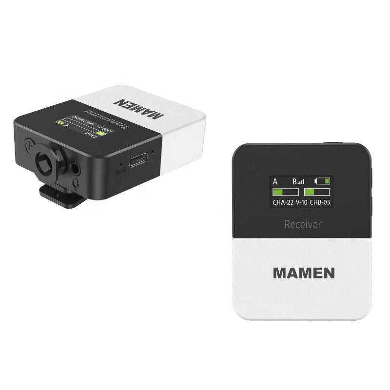 UHF Wireless Microphone System Lavalier Mic with Transmitter for SLR Camera Smartphone Video Interview Record
