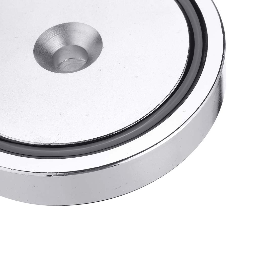 D90mm 400Kg Neodymium Recovery Magnet Strong Hook Diving Rope For Detecting Metal Treasure