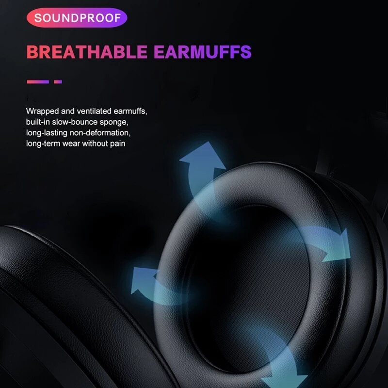 Gaming Headphone with Detachable Microphone Deep Bass Sound Wired Headset with LED light for PS4 XBOX PC Laptop Headphone