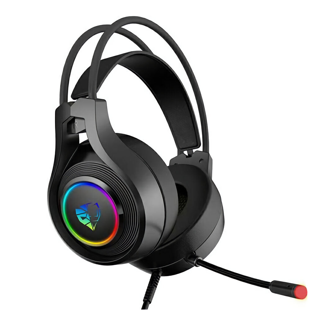 Gaming Headset Virtual 7.1 Channel 50mm Unit 7 Color Breathing Light Flexible Microphone for PC