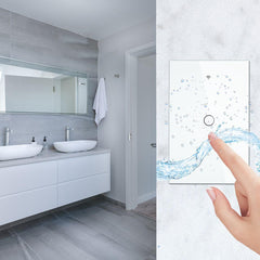Smart Home Wall Touch Switch 1/2/3 Gang US Type Neutral Line Tempered Glass APP Remote Controller Work with Amazon Alexa 10A RF433+WIFI