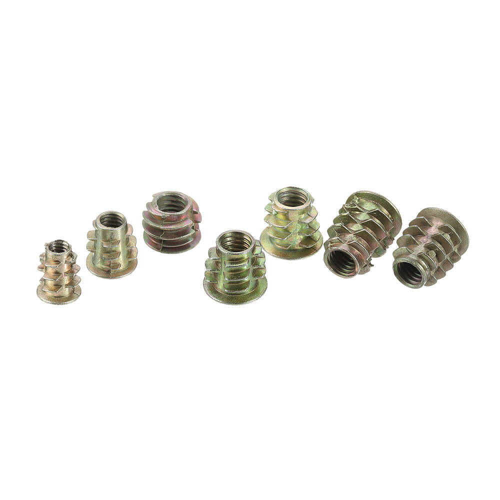70Pcs M4/M5/M6 Zinc Alloy Wood Furniture Hex Socket Drive Head Threaded Insert Nut Internal and External Nut 8-15mm