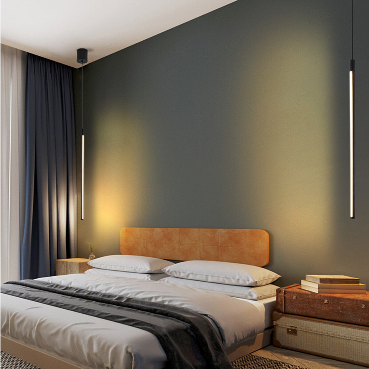 60/80/100cm Line Led Pendant Lights Minimalist Modern Warm White 3000K Ceiling Lights For Living Room Bedroom Lighting Decor