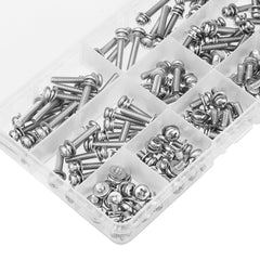 M4SP3 150Pcs M4 Stainless Steel 6-30mm Phillips Pan Head Machine Screw Washer Bolt Asortment