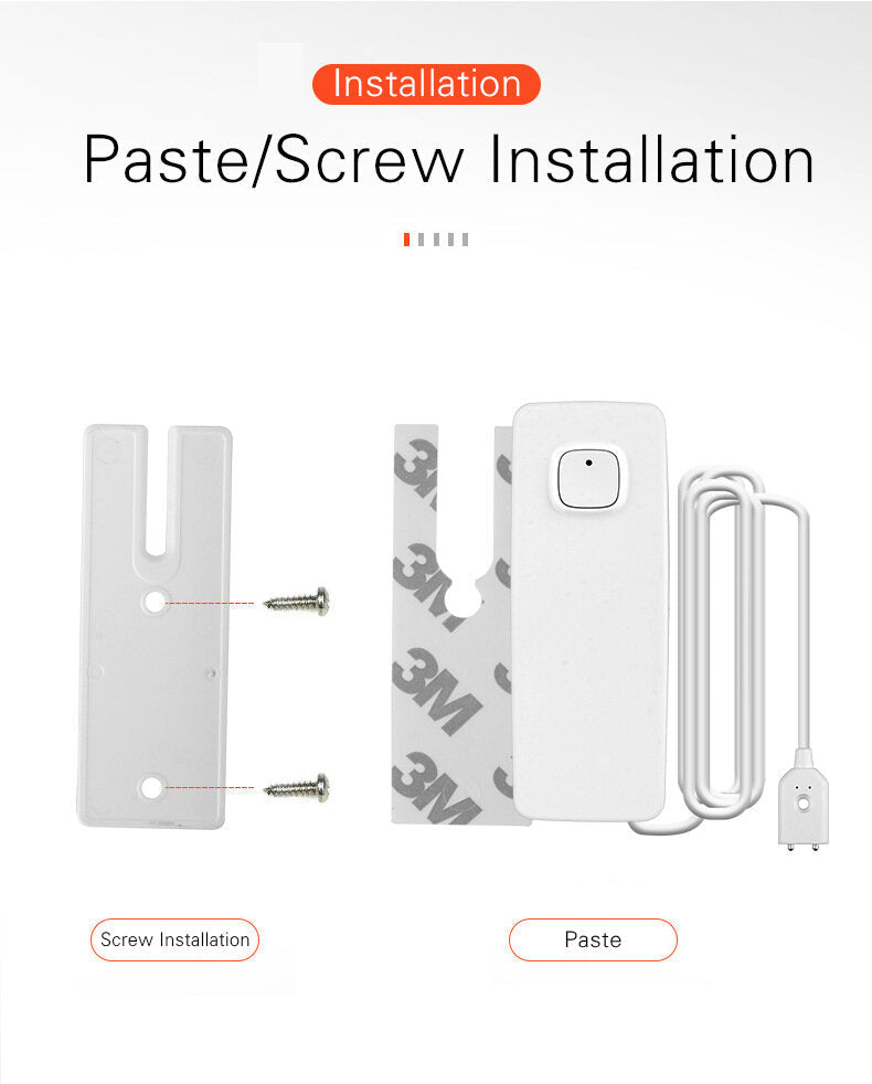 WiFi Smart Home Water Leakage Sensor Rechargable APP Notification Water Level Detector Alarm House Remote Control