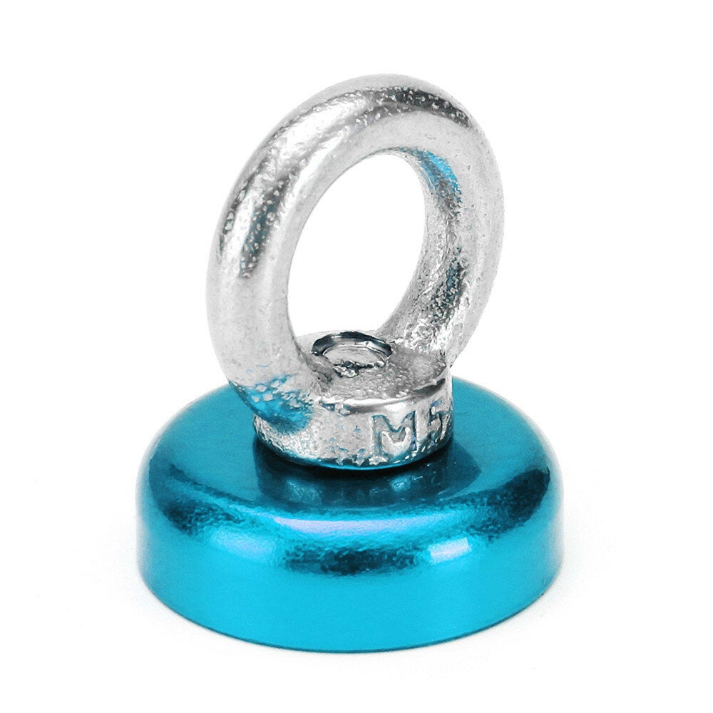 25x30mm 22KG Neodymium Recovery Magnet Red/Yellow/Blue Eyebolt Hook Metal Detector