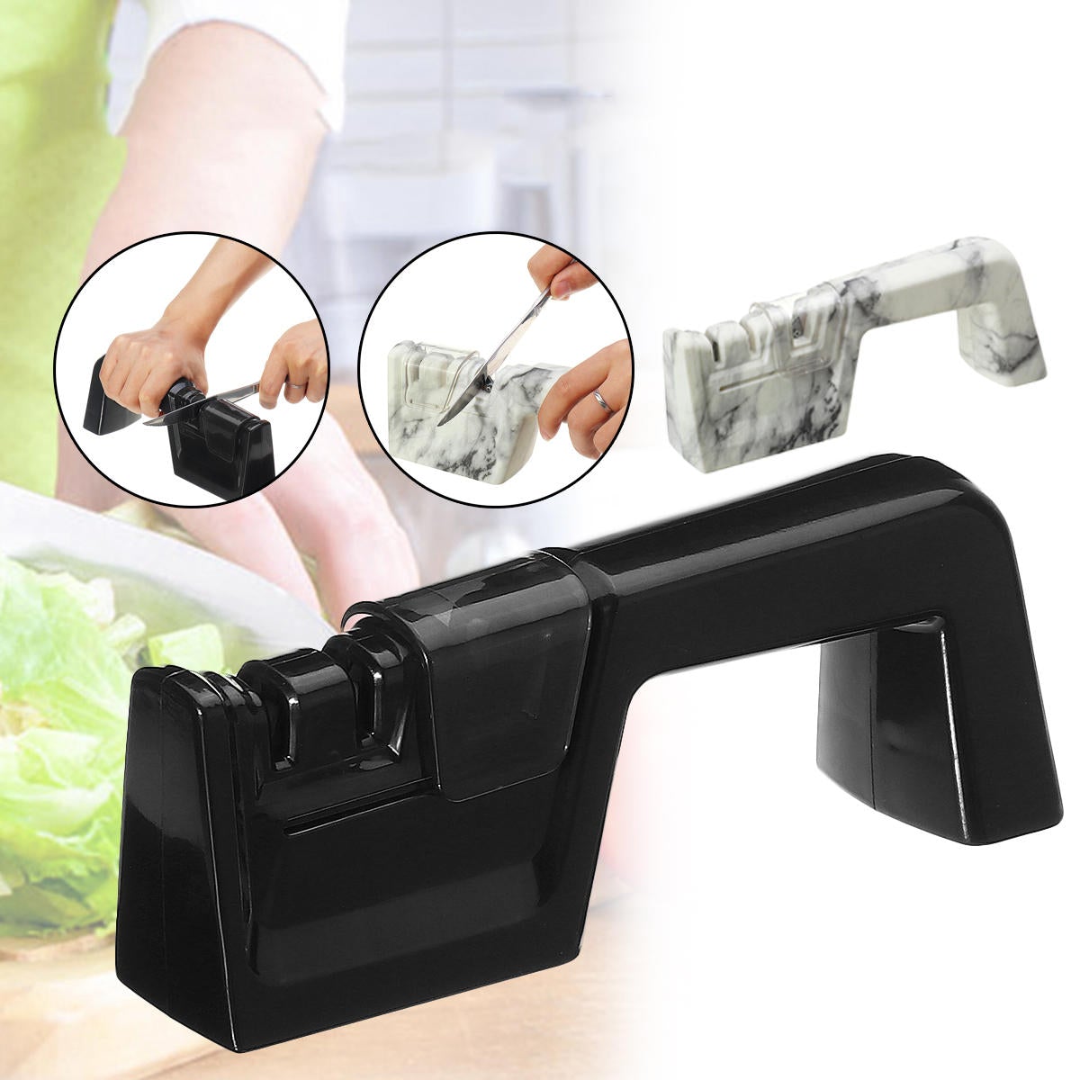 Ceramic Knife Sharpener Three Stage Sharpening Stone for Knife Scissors Kitchen Tool