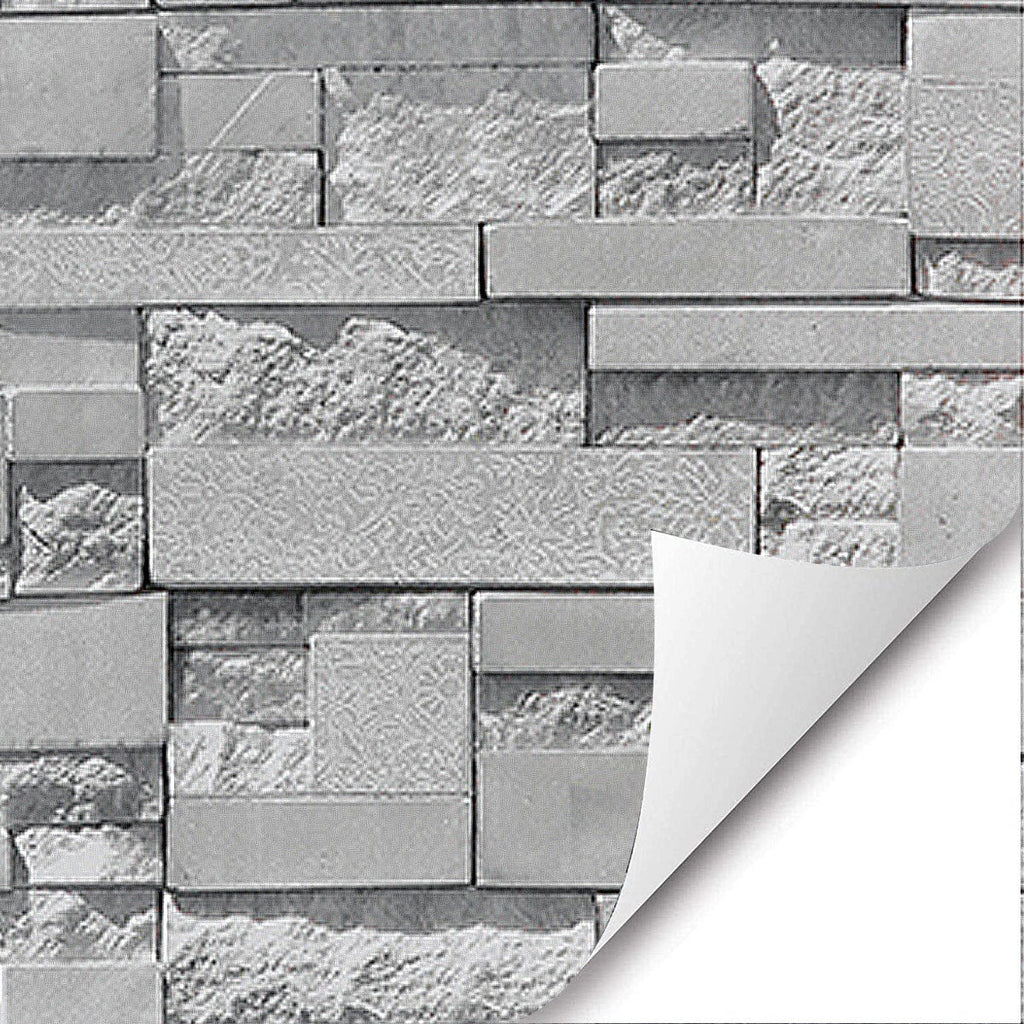 Gray Wallpaper Sticker Wall Cloth Self-Adhesive Waterproof Pvc Retro Brick Pattern Stone Decoration