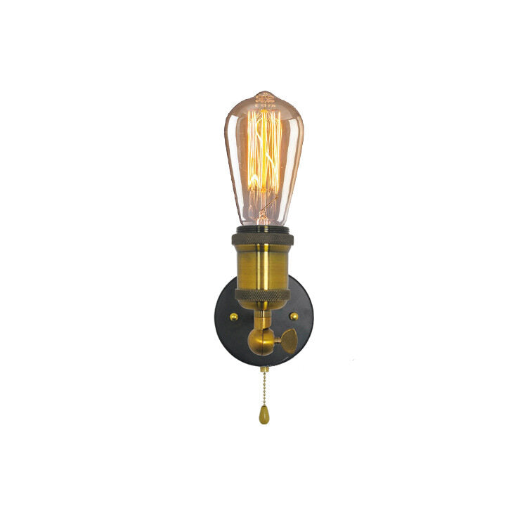 AC85-265V Adjustable Single Head Wall Lamp With Switch Bedside Retro Wall Light Without Bulb Stairs Bedroom Living Room