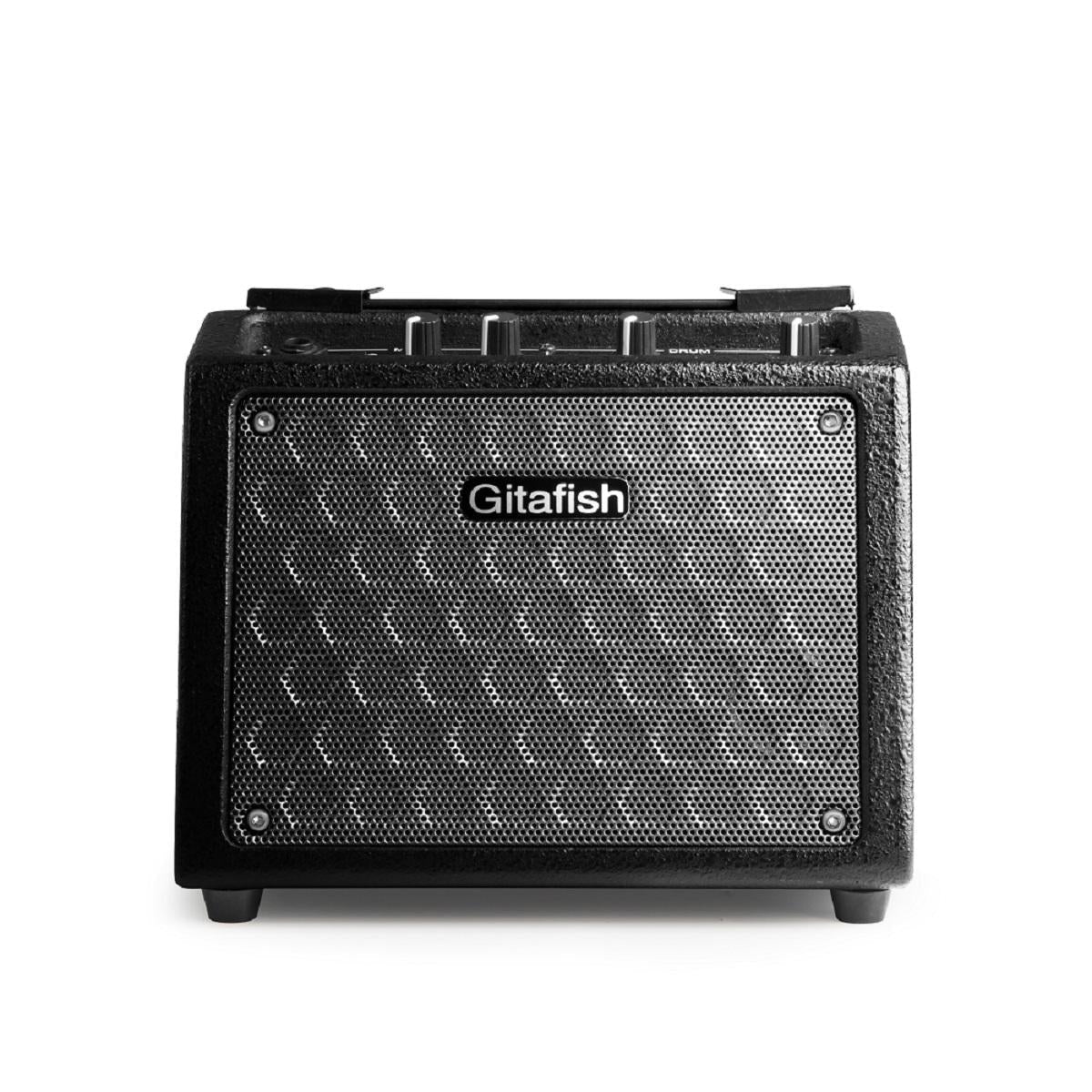10W Portable Guitar Amplifier Guitar Speaker Built-in Rechargeable Battery with Drum Machine Support Microphone/AUX Input