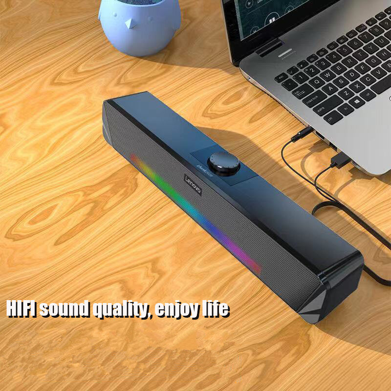 Soundbar Bluetooth 5.0 Speaker RGB Light Hi-Fi Stereo Sound Home Desktop Speaker Subwoofer USB Power Supply