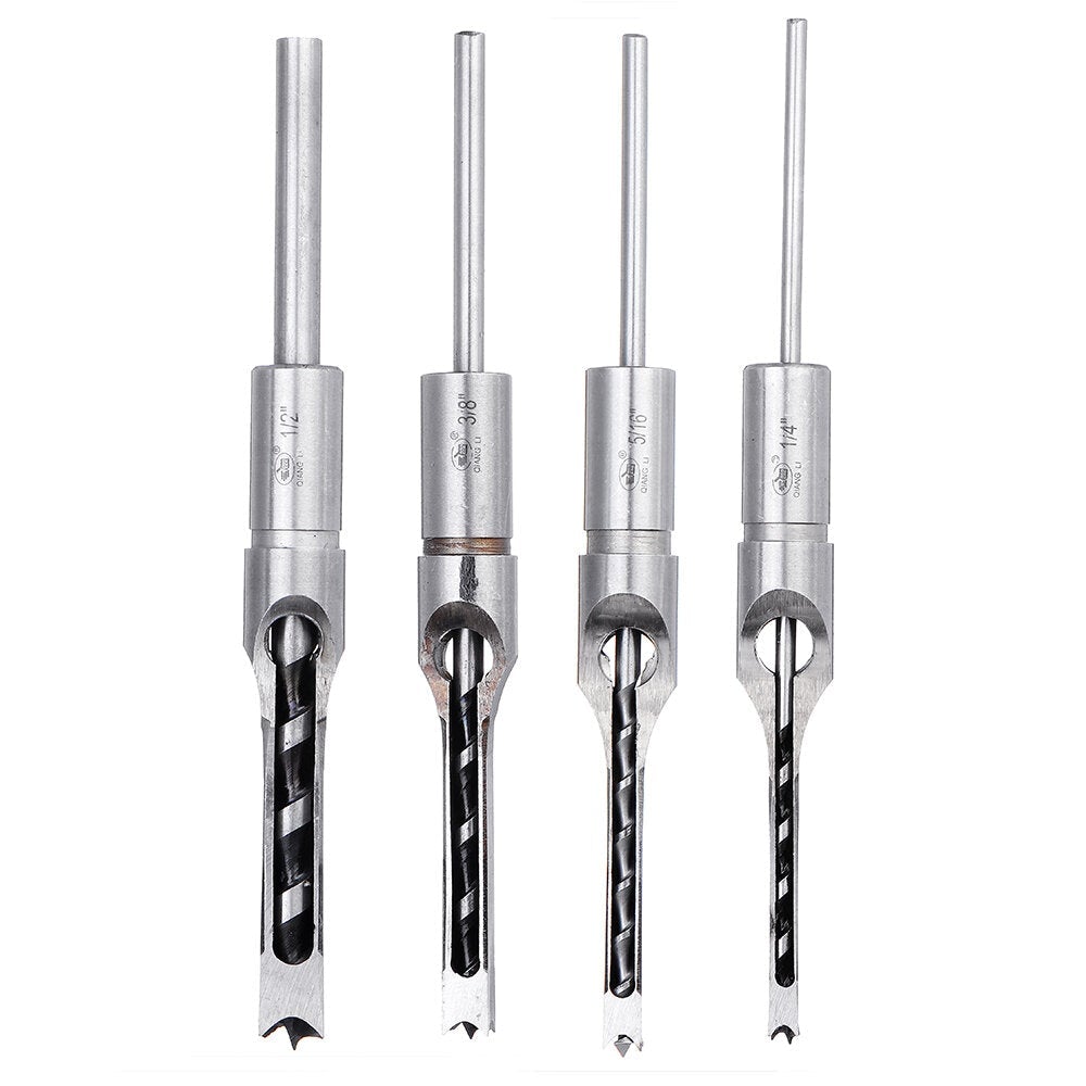 6.35/7.94/9.5/12.7mm Square Hole Drill Bit Mortising Chisel 1/4 to 1/2 Inch