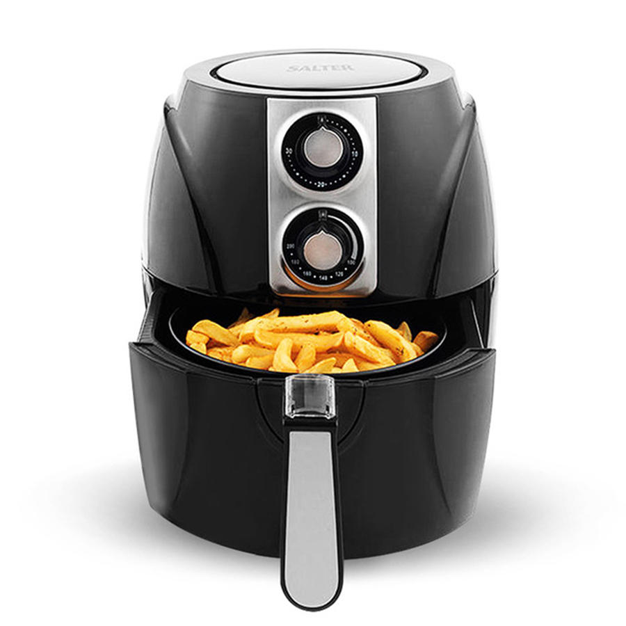Air Fryer Household Circulation Fume Free Non-stick Frying Pan Intelligent Mobile-UK-Black