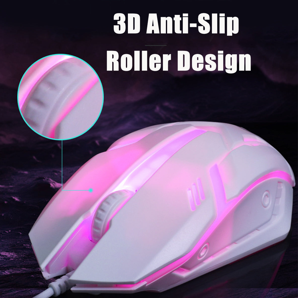Wired Gaming Keyboard & Mouse Set RGB Backlight 1200DPI Gaming Mouse 104 Keys Mechanical Feeling Keyboard Combo