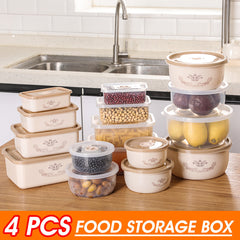 Storage Box Miscellaneous Grain Storage Plastic Sealed Box Refrigerator Freshness Box,4 PCS