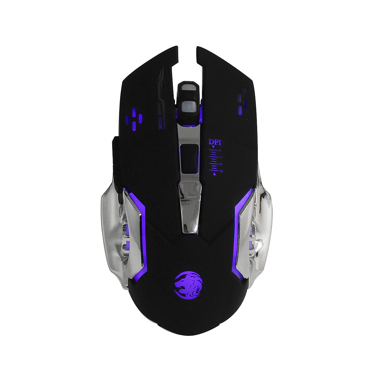 2.4 GHz Wireless Mouse 1600DPI Rechargeable Breathing LED Light Optical Mice with USB Receiver for PC Laptop Desktop