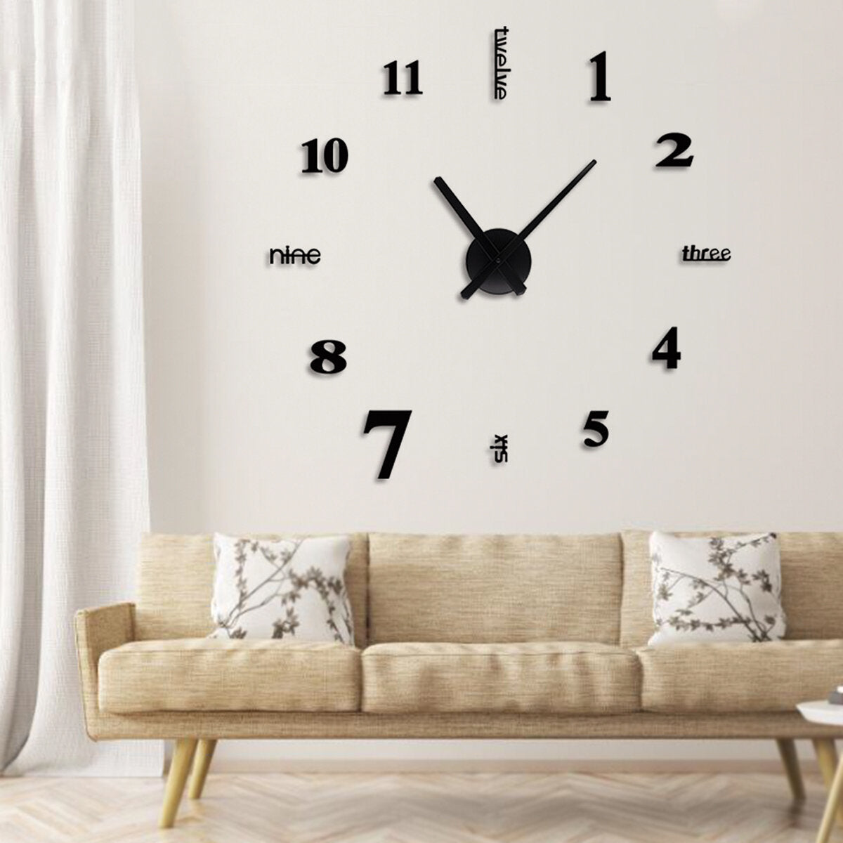 10 Inch Luminous Night Light Clock Non-ticking Wall Clock for Office/Living Room/Bedroom/Kitchen