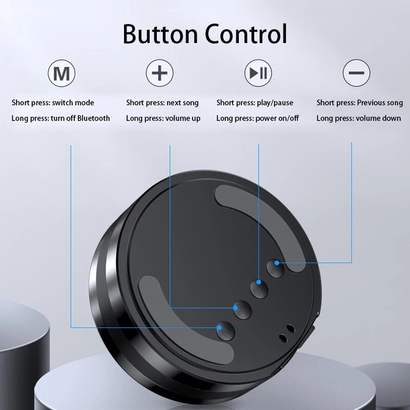 Bluetooth Speaker Mini Subwoofer Bass Stereo Hands-free Noise Canceling Outdoor Home Theater System Portable Speaker Support AUX/TF Card