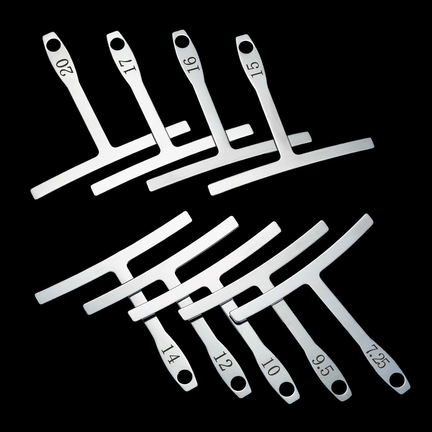 9Pcs Guitar T-shaped Ruler Under String Radius Gauge Builder Luthier Tools Bass Ukulele Fingerboard Wire Setup