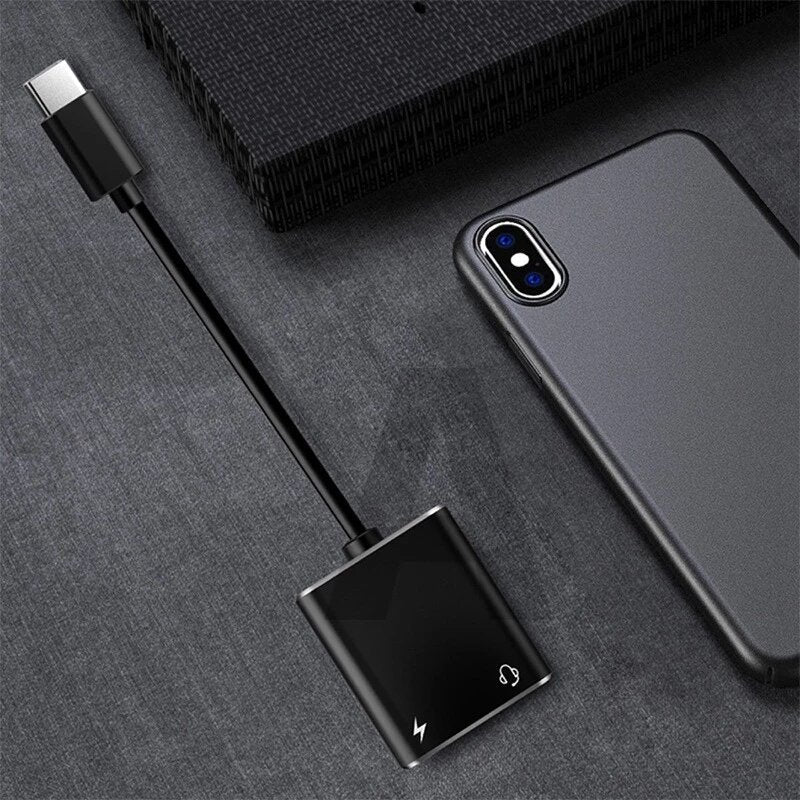 Audio Sound Card Type-C to 3.5mm Audio Digital Sound Card with Pd Interface Fast Charging Port for Computer and Phone