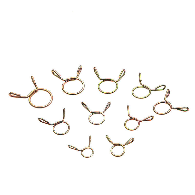 250Pcs Fuel Line Silicone Vacuum Hose Clamps Tubing Spring Clips Clamps Tube Clamps Fastener Assortment Kit