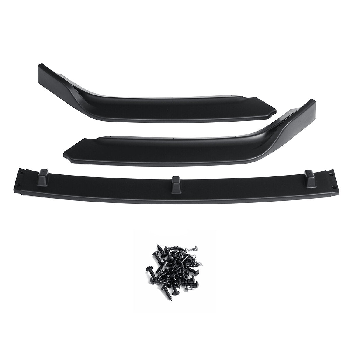 3Pcs Matte Black Front Bumper Lip Body Kit Spoiler
