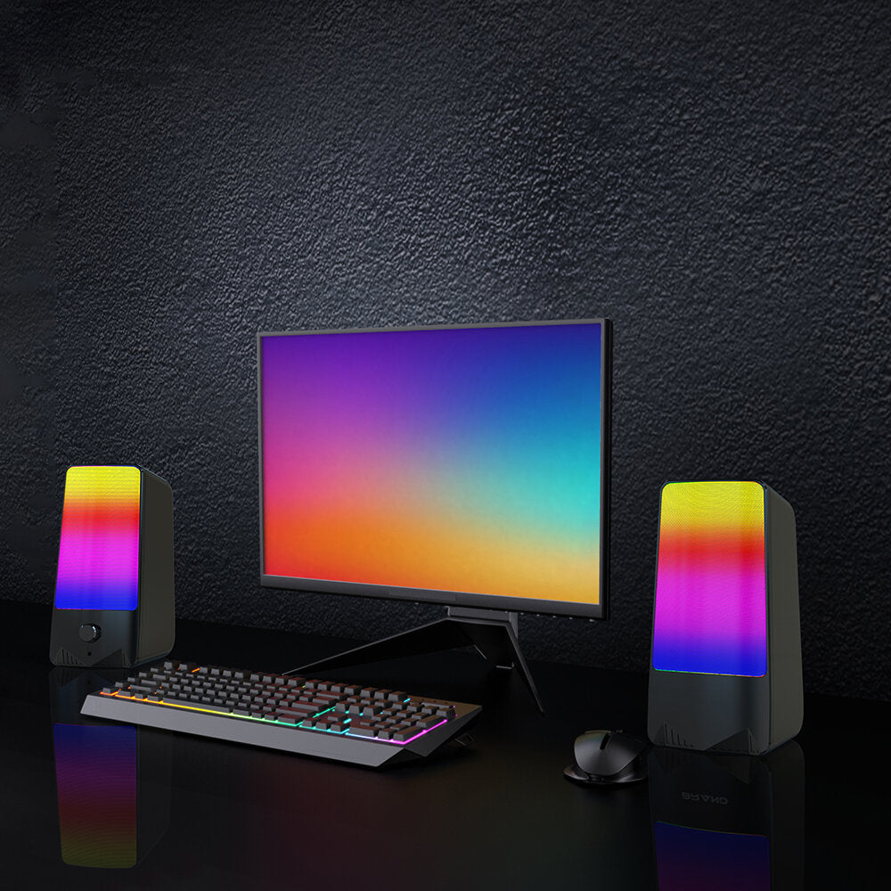 Bluetooth RGB Gaming Speaker 6D Surround Stereo Bass Subwoofer Computer Desktop Speaker