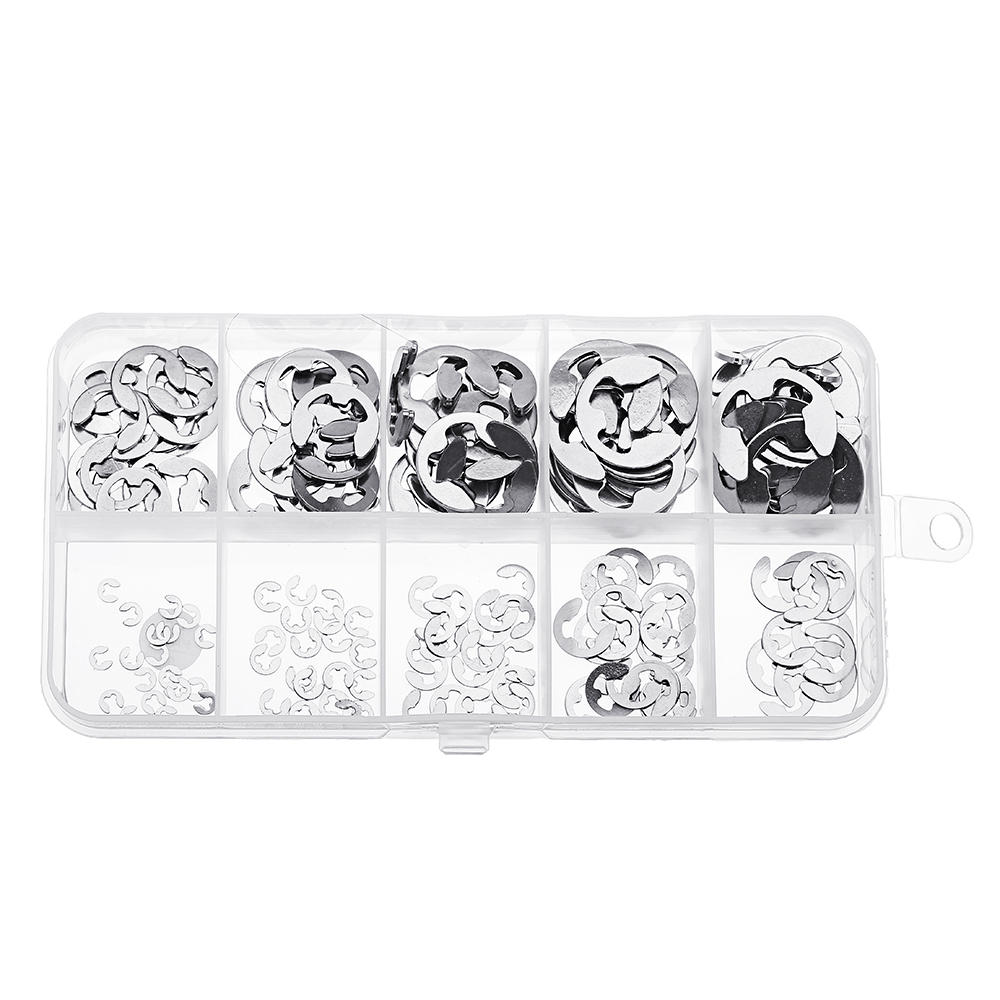 Stainless Steel E-Clip External Retaining Snap Ring 1.5-10mm Assortment Set 120Pcs