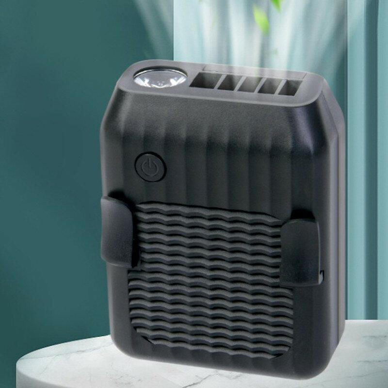 USB Neck Fan 3 Speed Hanging Cooling Condition Fan with Flashlight Power Bank Camping Travel