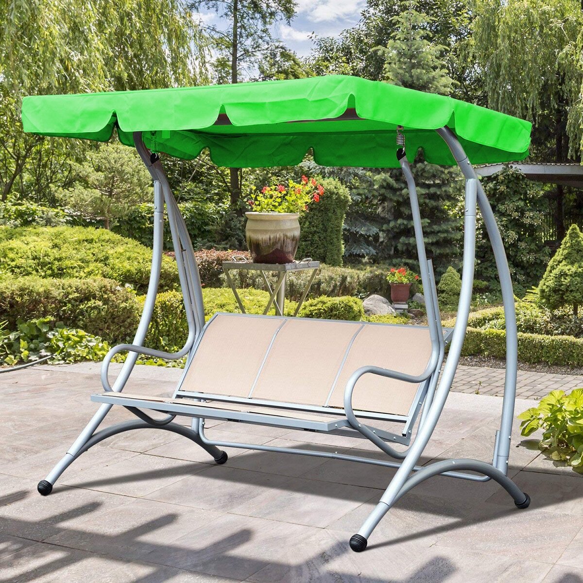 190T Polyester Swing Chair Cover Canopy Backyard Awning Waterproof Dustproof Sunshade Protector