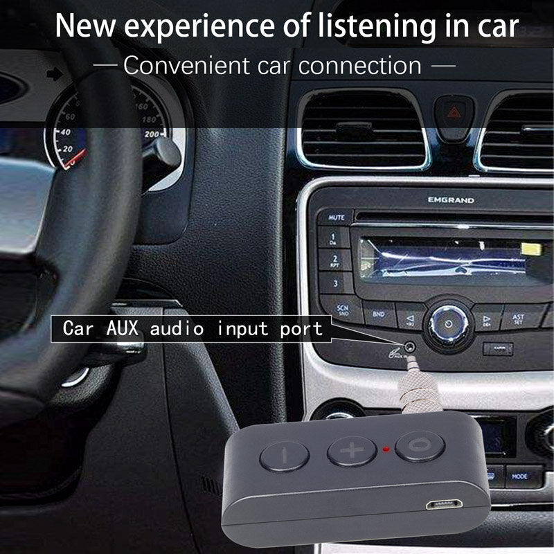 Bluetooth 5.0 Car Kit Receiver Adapter AUX 3.5MM Jack MP3 Music Player With Mic Handsfree Support TF Card Playback
