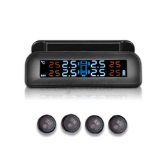 LCD Screen 4 Sensors Car Tire Pressure Solar Real-time Monitoring System
