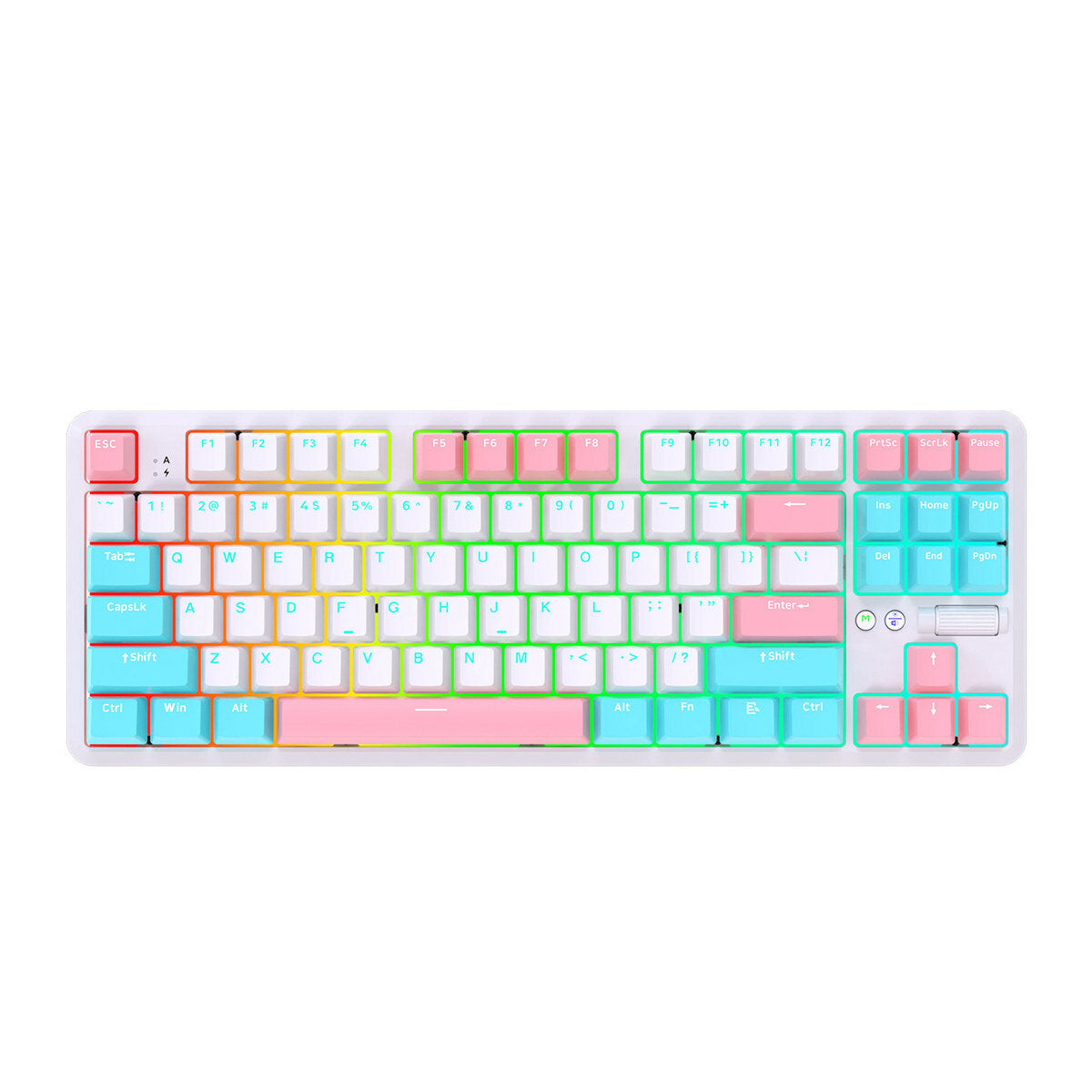 87 Keys 3 Mode Bluetooth Gaming Mechanical Keyboard RGB Backlit Wireless Keyboards Hot Swappable Ergonomic for Win/MacOS/iOS/Andriod