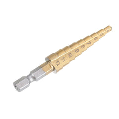 4-12mm Hex Shank HSS Titanium Coated Step Drill Bit Cone Hole Cutter