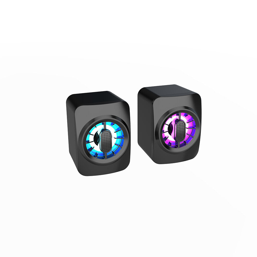 Computer Smart Portable Speaker 2.0 Channel Hi-Fi 3.5 Audio Interface RGB Cool Lighting Effect