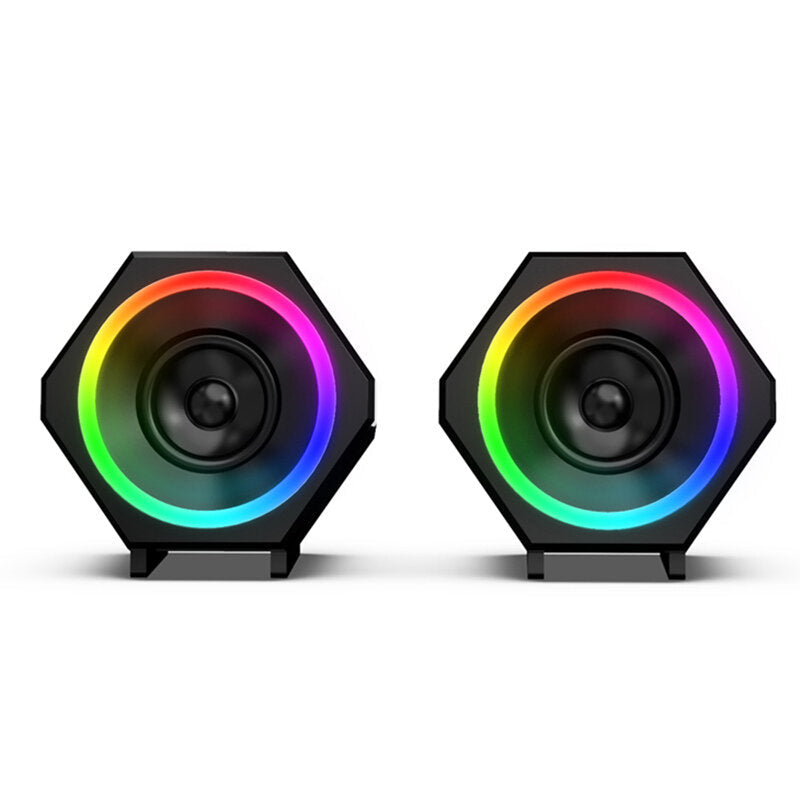 Multimedia Speaker 3.5mm USB RGB Speaker Combo Stereo Bass Gaming Subwoofer Computer Speaker for Laptop Computer