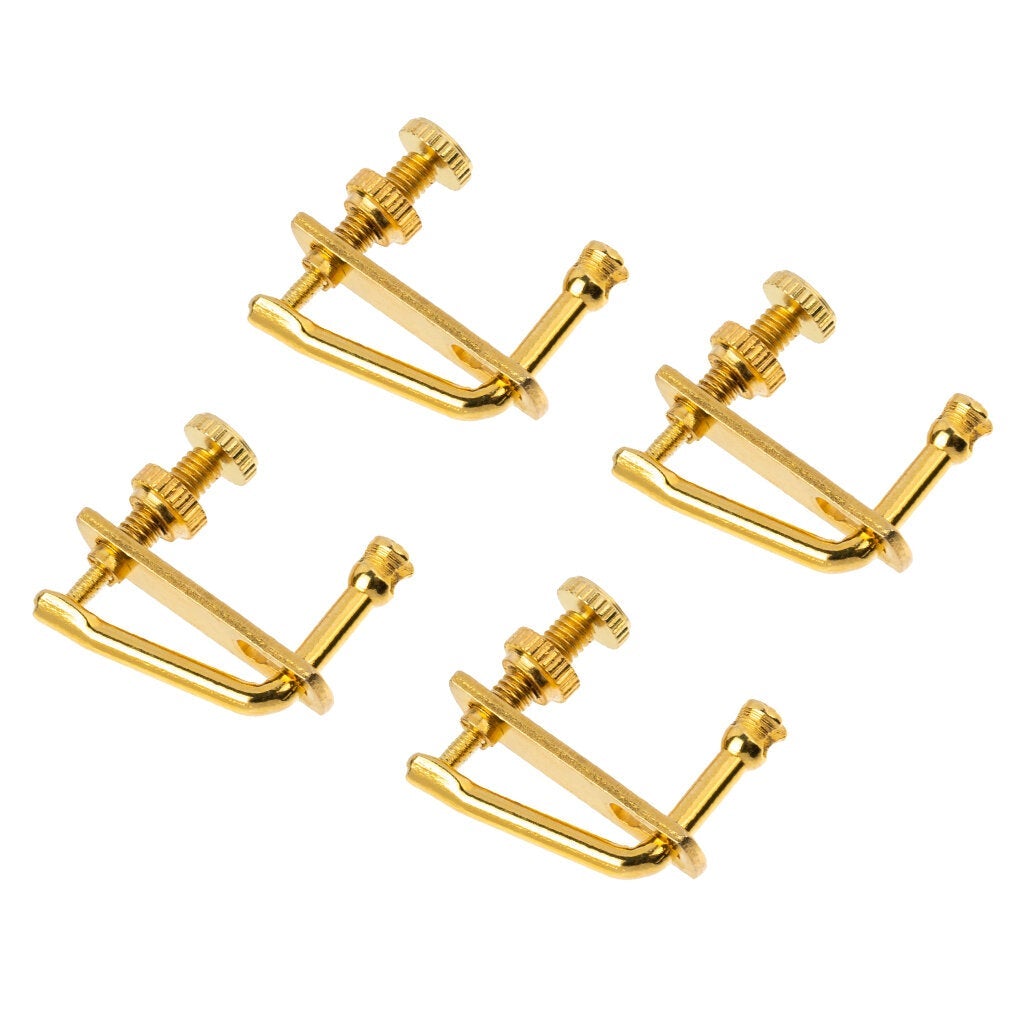 4 pcs Golden Violin Fine Tuners String Adjusters 3/4 4/4 Violin Alloy Tuners Spinner Fiddler Strings Tune Adjuster