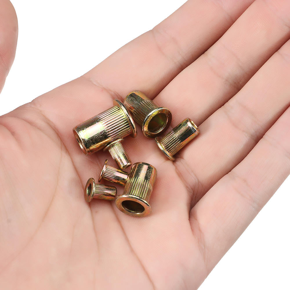 93Pcs Mixed Steel Rivet Nut Rivnuts Blindnuts Nutserts M3-M10 Nut Insert Rivet Assortment Kits