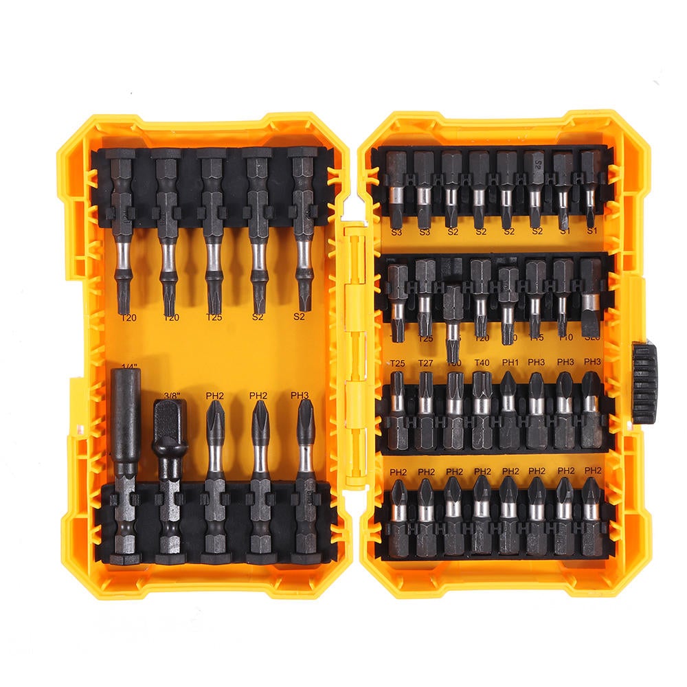 42PCS Screwdriver Bit Set 40PCS Phillips Torx Square Screwdriver Bits Quick Change Extension Rod 3/8 Inch Socket Driver Adapter with Box