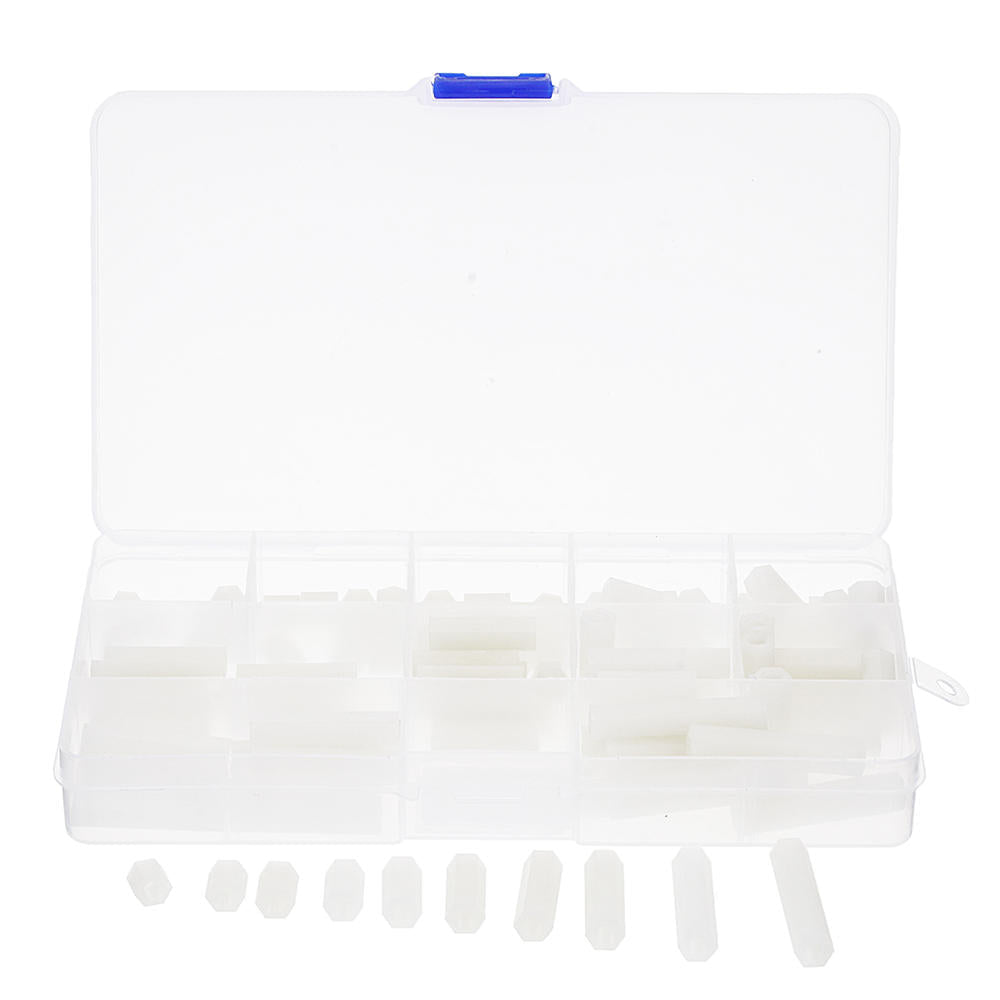 M4NH3 110Pcs M4 White Nylon Hex Column PCB Standoff Spacer Assortment