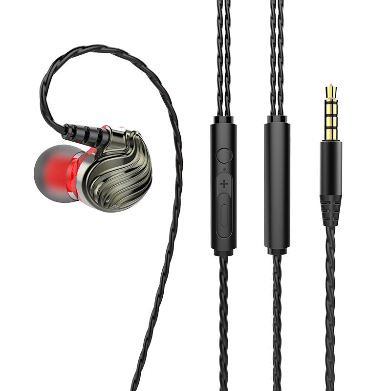 In-ear DD+BA Hybrid Hi-Fi 2Pin Earphone with Microphone Line Control