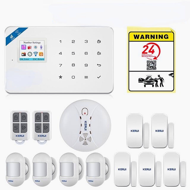 Smart WIFI GSM Security Alarm System Burglar Motion Detector Smoke Door Window Sensor Works with Alexa Home